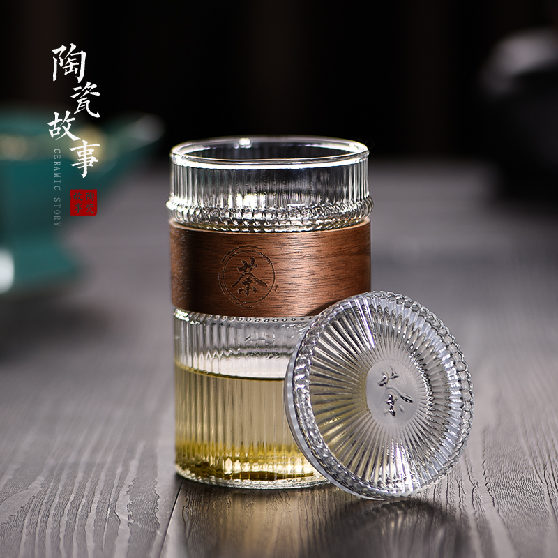 Ceramic separation story glass cup tea cups of tea cup stainless steel filter crescent cups of green tea a cup of water