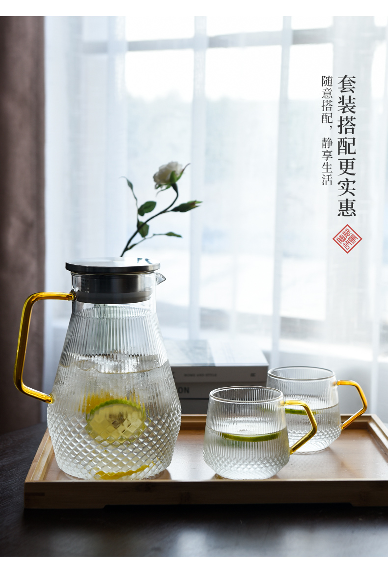 Ceramic cool story glass kettle high - temperature household super capacity thickening cold cold boiled water kettle cup suits for