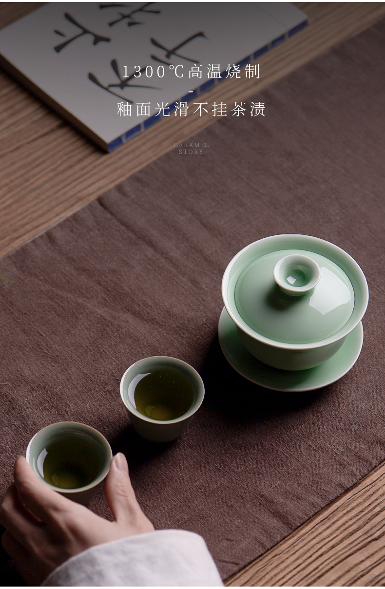 Ceramic story tureen single is not a hot home three cups to make tea cup kung fu tea set suit small large bowl