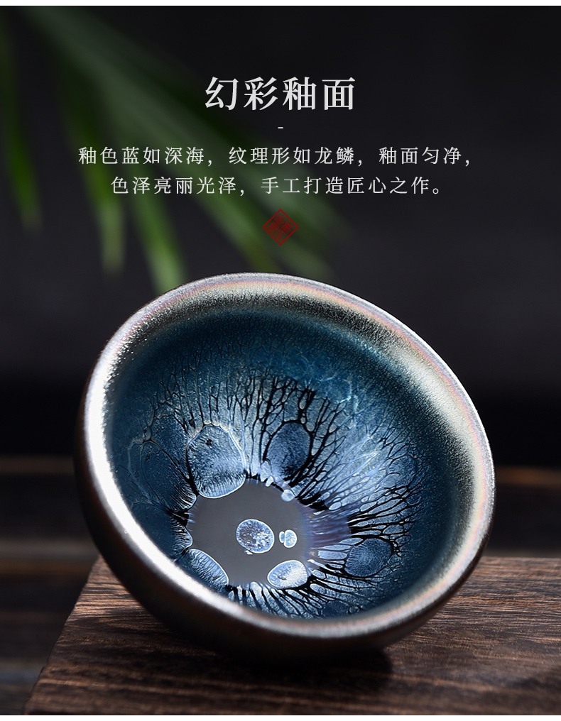 Story building light ceramic kung fu tea cup men 's individual special sample tea cup silver cup single CPU master CPU