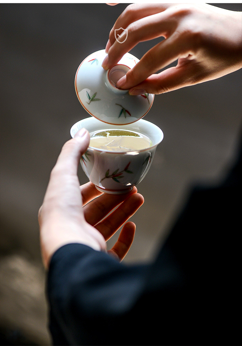 High - end checking hand - made ceramic story town tureen three tureen single jingdezhen pure hand - made tureen