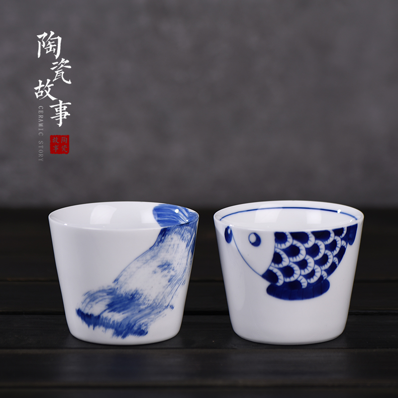 Members of the ceramic glass cup white porcelain lamp that Japanese tea cup pig manually koubei high - capacity masters cup