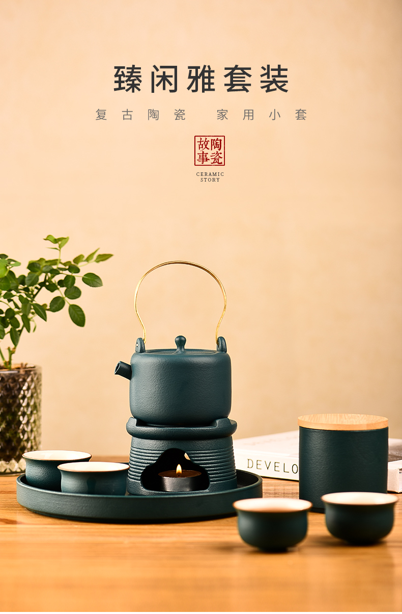 The Story of pottery and porcelain tea sets of household light cup high - grade gift boxes and decoration of Chinese style office receive a visitor kung fu tea set