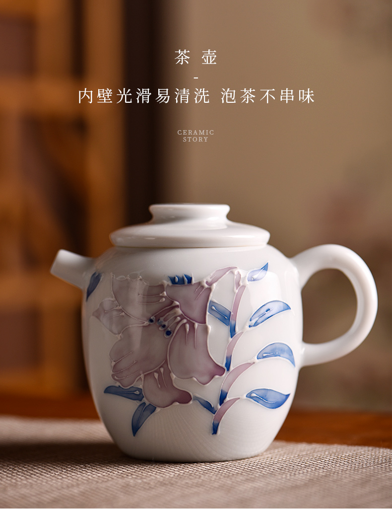 The Story of pottery and porcelain tea set home sitting room office to receive a visitor of a complete set of Chinese kung fu tea teapot the teapot