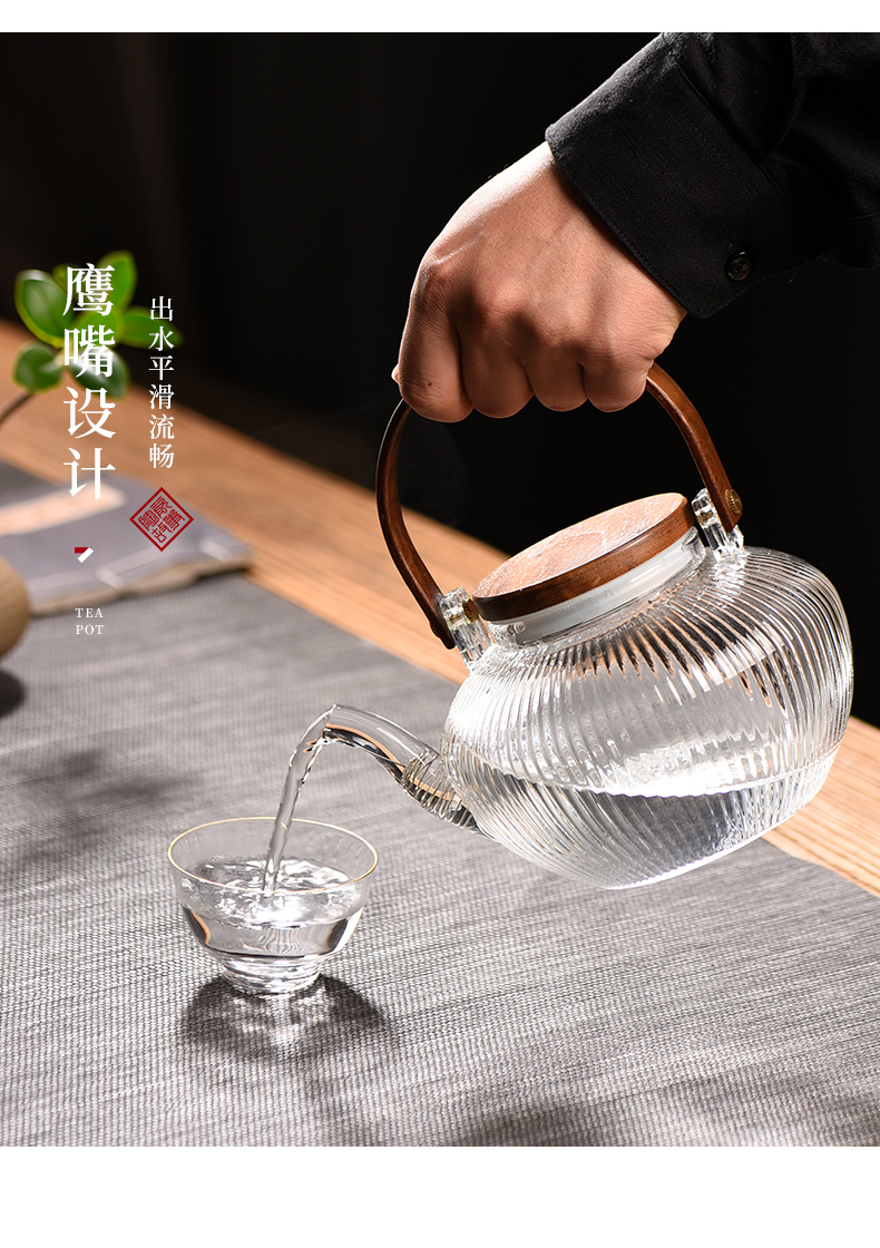 Glass cooking pot electricity TaoLu suit kettle filtering thickening heat - resistant kung fu tea set girder teapot tea stove