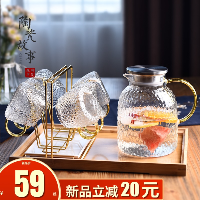 The Story of pottery and porcelain cup suit household entertain guest with beverage holder tray cups with light key-2 luxury glass glass kettle