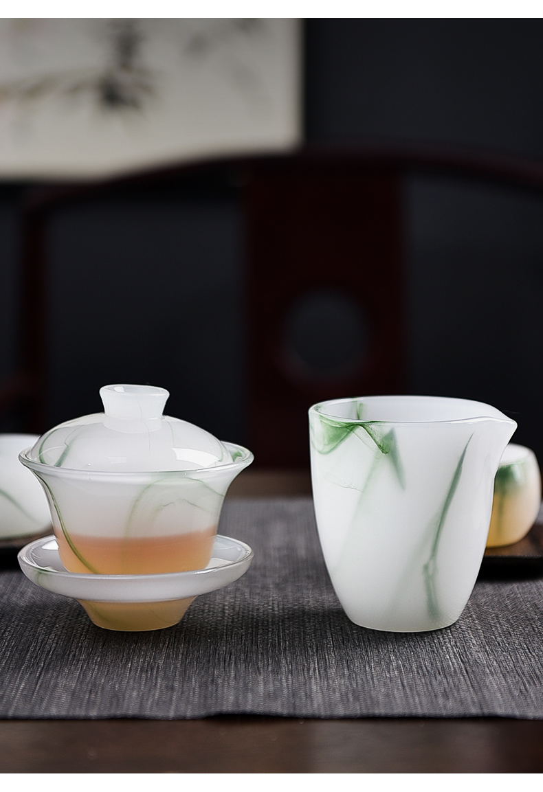 Story points fair keller of tea ware ceramic high - end tea sets high - temperature white porcelain suet jade single tea sea