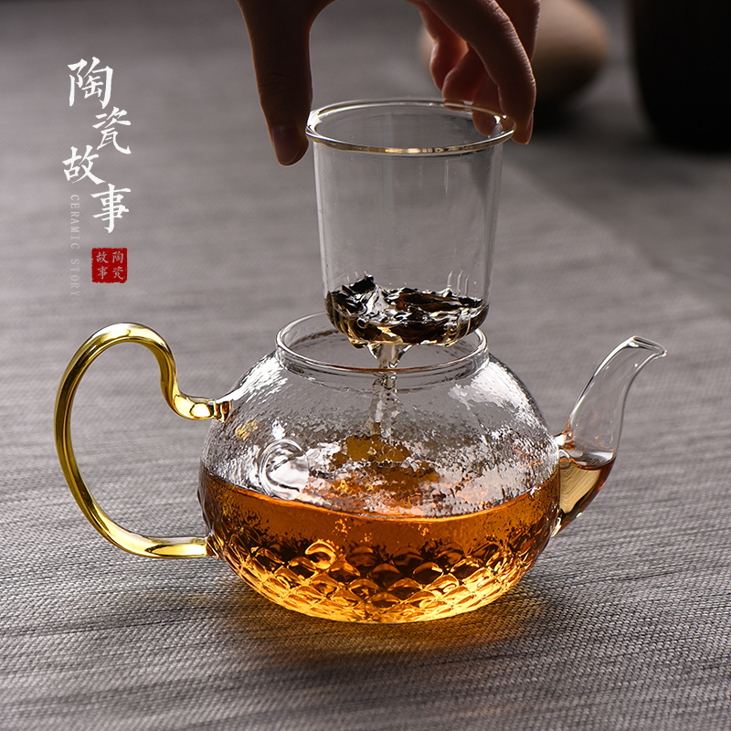 Ceramic teapot story single pot of heat - resistant glass home tea filter teapot little teapot tea set