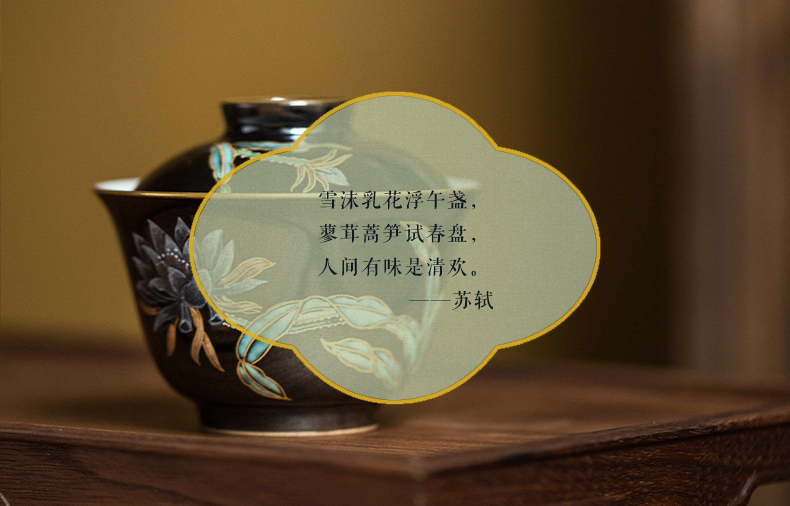 High - end checking hand - made ceramic story town tureen three tureen single jingdezhen pure hand - made tureen