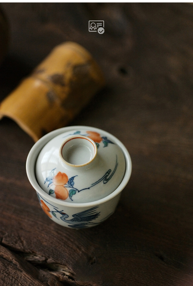 High - end checking hand - made ceramic story town tureen three blue and white color bucket crane tureen only single life of tureen