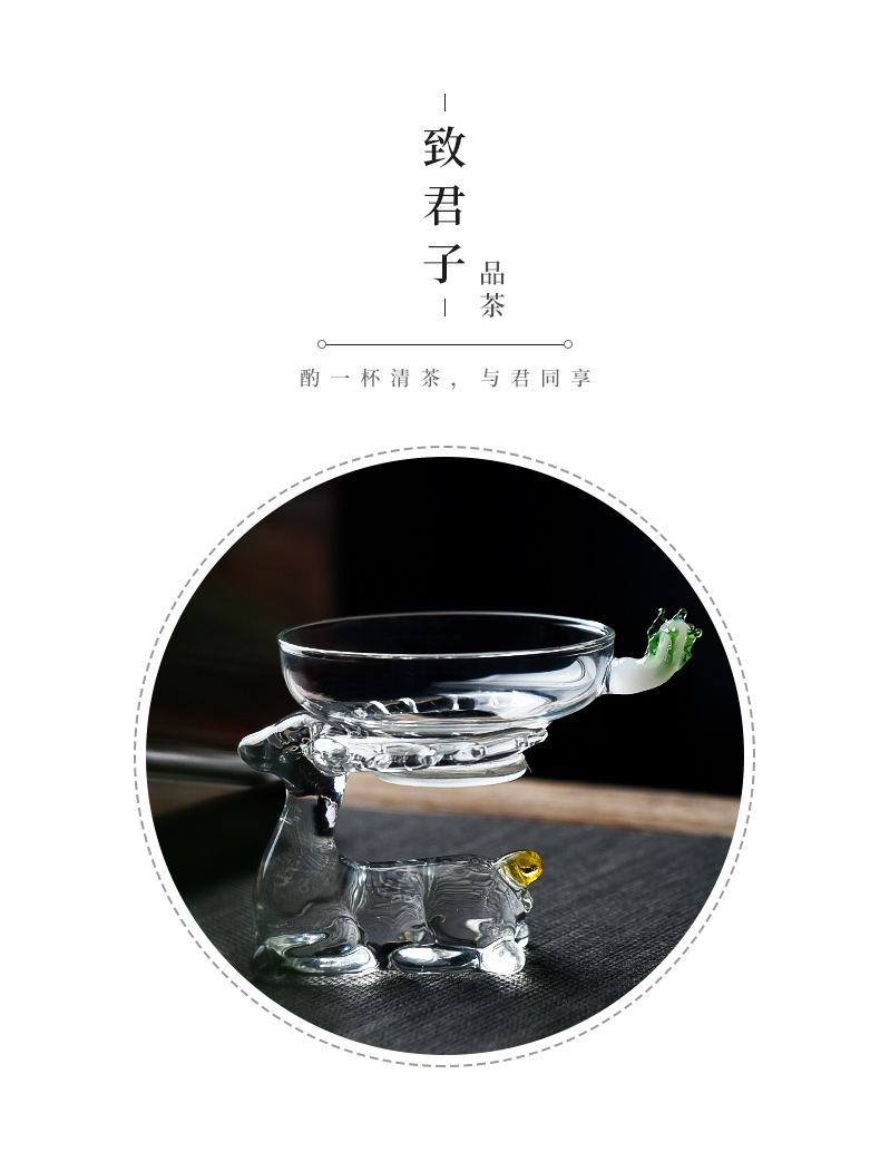 Ceramic slip through creative story glass tea mercifully tea filter an artifact household water separation kung fu tea set accessories