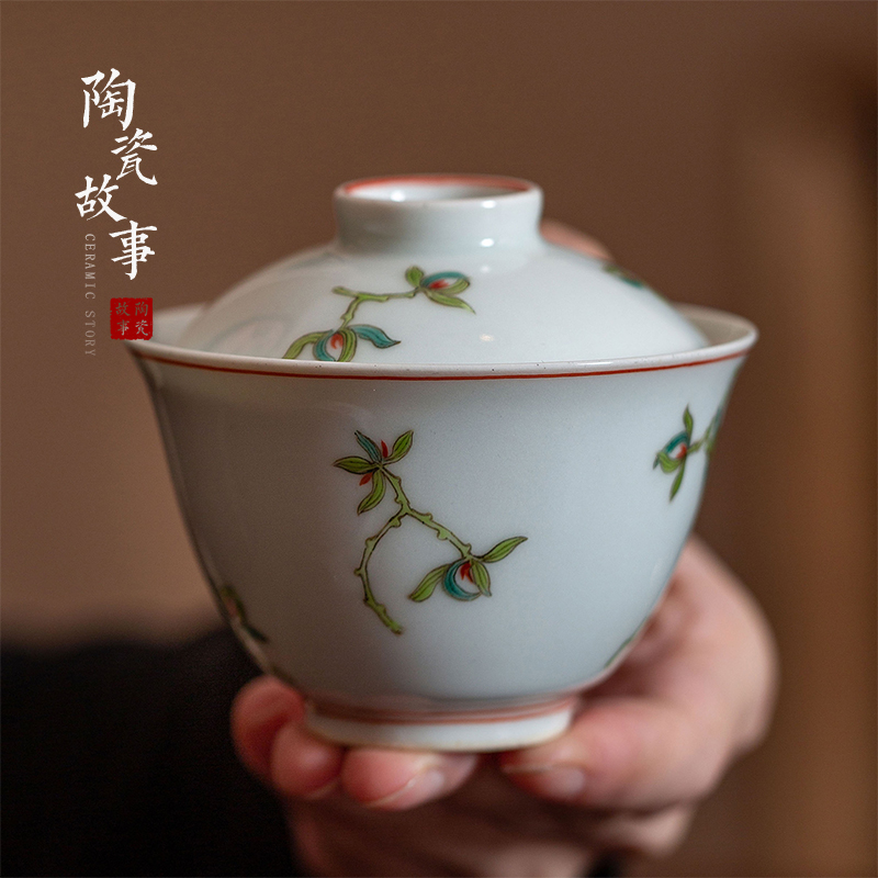 High - end checking hand - made ceramic story town tureen three tureen single jingdezhen pure hand - made tureen