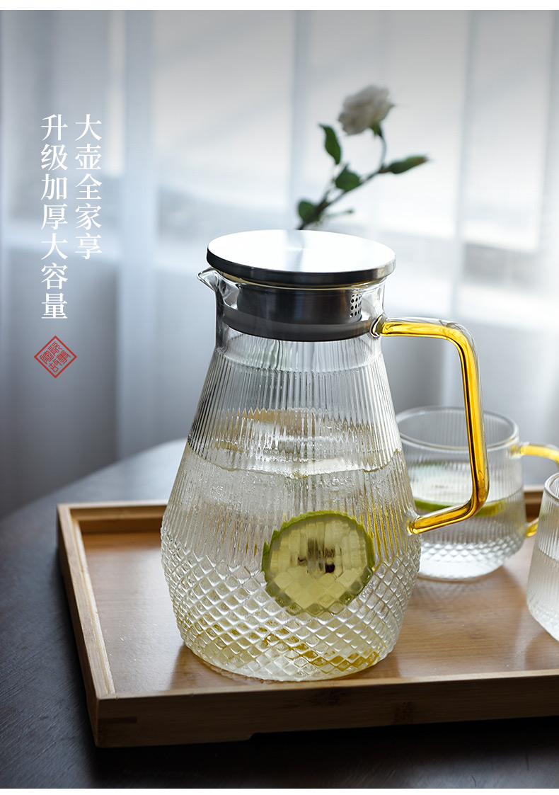 Ceramic cool story glass kettle high - temperature household super capacity thickening cold cold boiled water kettle cup suits for