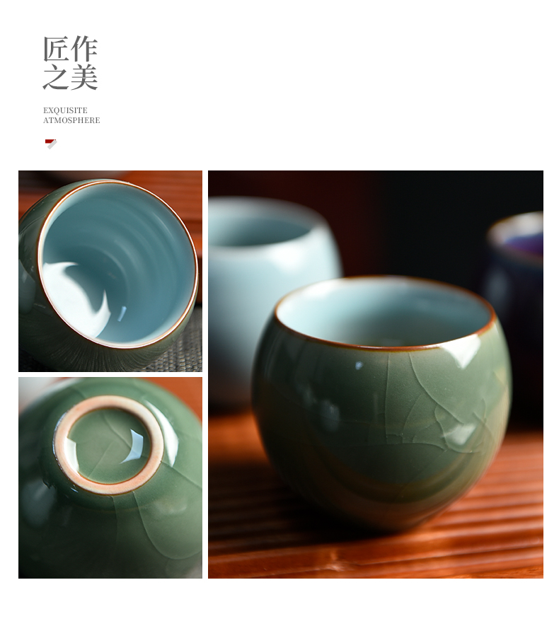 Ceramic story of five ancient jun porcelain teacup sample tea cup masters cup suit your up washed kung fu tea set gift box