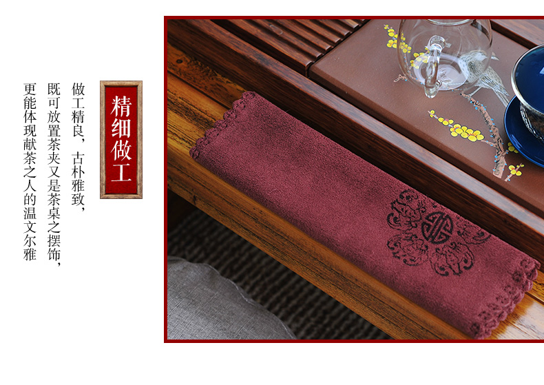 Wufu ceramics story bibulous thicken cotton tea towel cloth zen kunfu tea props high - grade towel cloth accessories