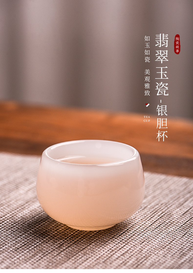 Members of the coloured glaze jade jade porcelain cup large ceramic sample tea cup white porcelain cup single CPU kung fu tea master