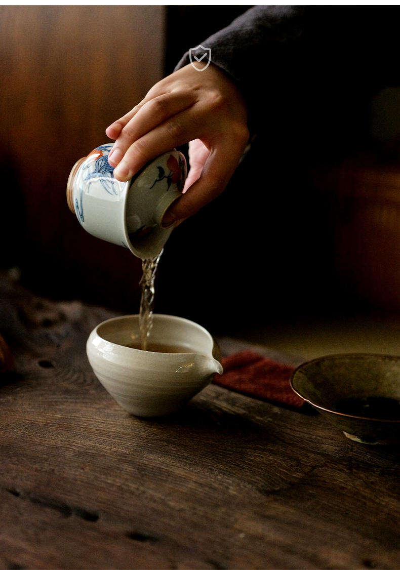 High - end checking hand - made ceramic story town tureen three blue and white color bucket crane tureen only single life of tureen