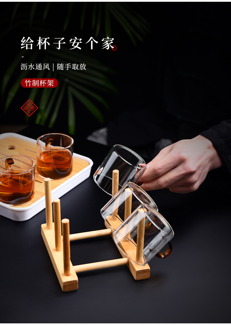 Ceramic story glass cups suit household take take beverage holder tea kungfu tea cup 6 pack sample tea cup