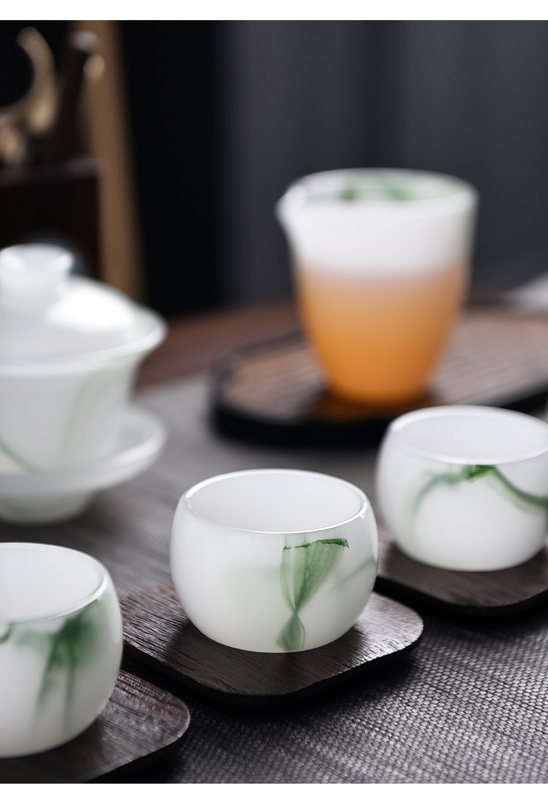 Story points fair keller of tea ware ceramic high - end tea sets high - temperature white porcelain suet jade single tea sea