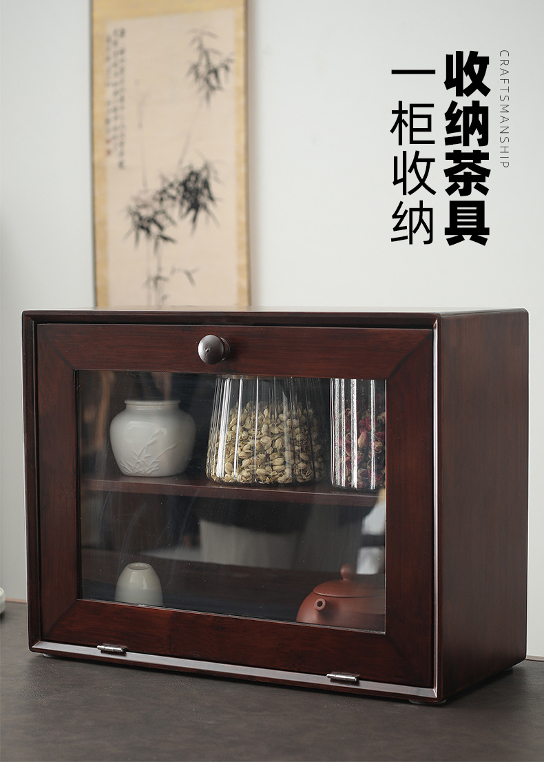 Story of pottery and porcelain tea set show the receive ark of black walnut real wood dust tank water tank of the sitting room of the new Chinese style tea table