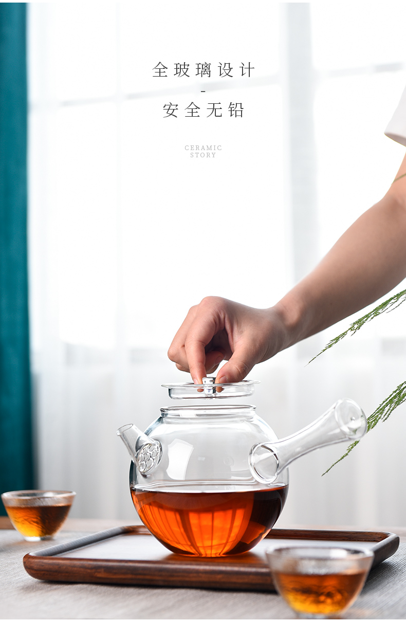 Ceramic story lateral boil glass teapot small electric cooking TaoLu kung fu tea machine'm the teapot tea tea set