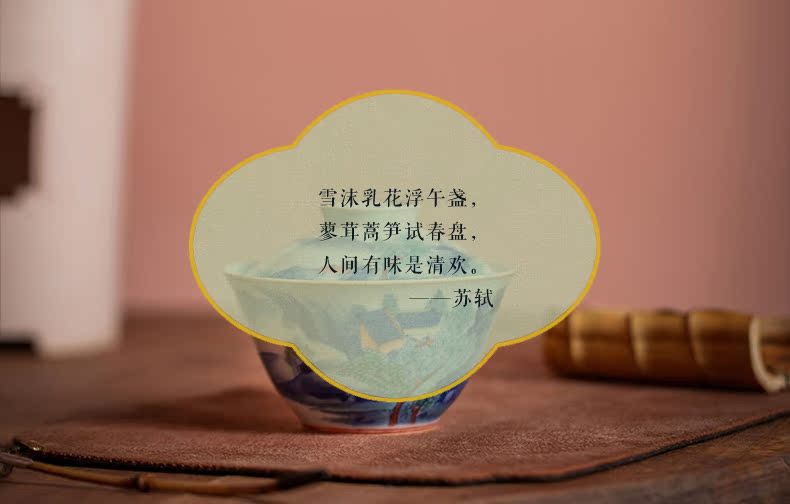 High - end checking hand - made ceramic story town tureen three tureen single jingdezhen pure hand - made tureen