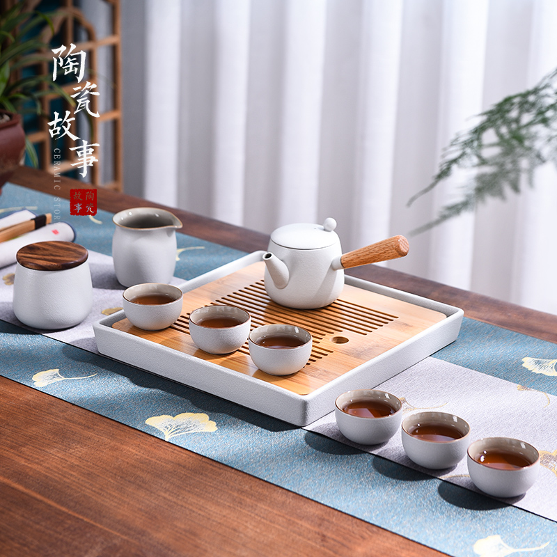 The Story of pottery and porcelain tea set suit small home sitting room tea tray teapot tea tea light key-2 luxury box kung fu tea set