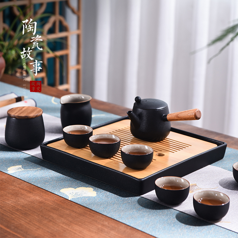 The Story of pottery and porcelain tea set suit small home sitting room tea tray teapot tea tea light key-2 luxury box kung fu tea set