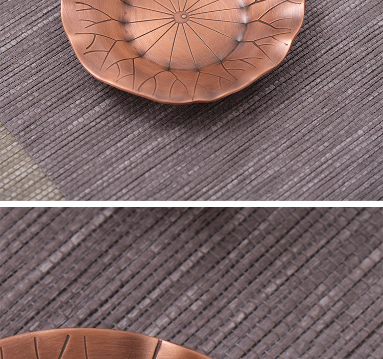 Copper pure Copper cup mat sample tea cup saucer ceramic story Japanese tea taking insulation prevent hot kung fu tea accessories