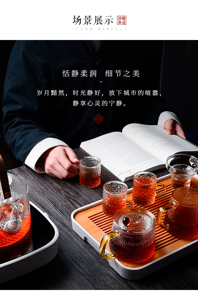 Ceramic story a complete set of tea sets suit home sitting room tea tea tray glass teapot teacup kung fu tea set