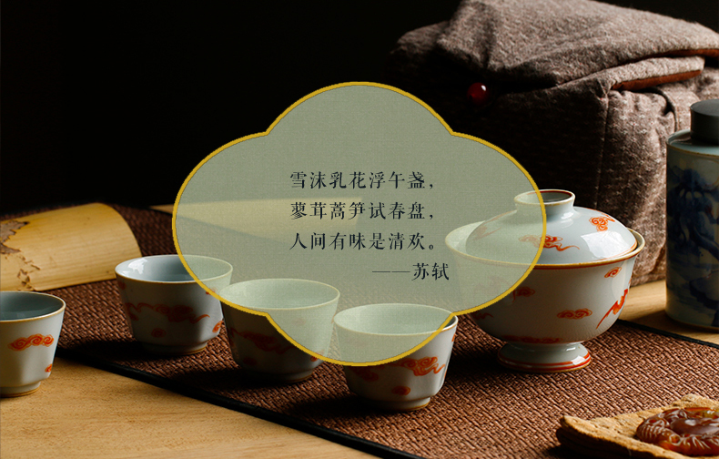 High - end checking hand - made ceramic story town tureen three tureen single best tureen, good fortune