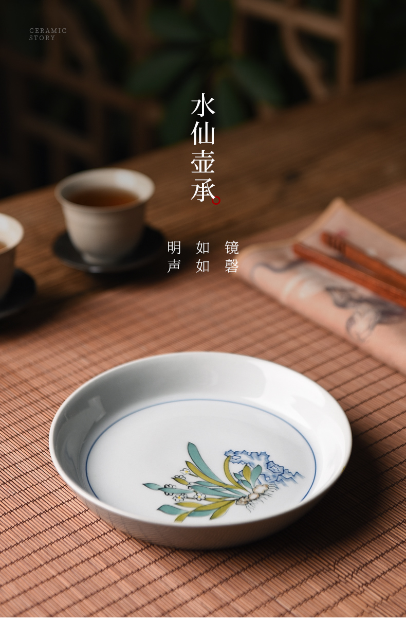 Hand - made ceramic story pot bearing plate of water bearing zen jingdezhen plant ash Japanese tea saucer pot dry terms to the machine