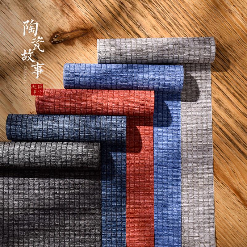 The Story of pottery and porcelain tea mat bamboo tea towel cloth waterproof as high - end tea tray with Japanese zen Chinese tea taking
