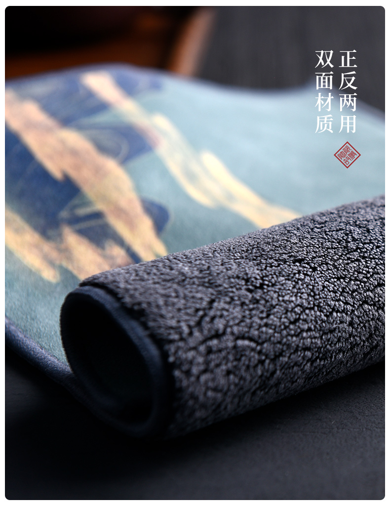 Ceramic story deerskin flocking thickening high - grade suction a pot of tea towel cloth zen tea table mat mat kung fu tea accessories