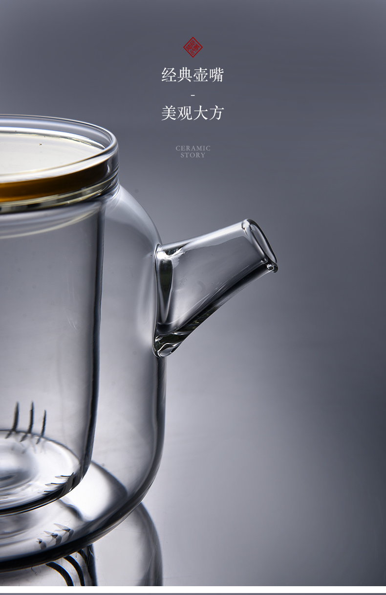 Ceramic story glass teapot high - temperature thickening filtering separation of tea, green tea teapot household utensils suits for