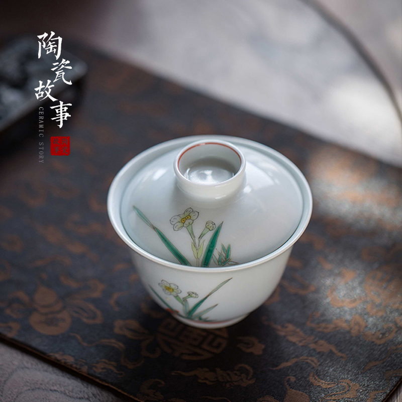 High - end checking hand - made ceramic story town tureen only three tureen single pastel refers to beauty tureen