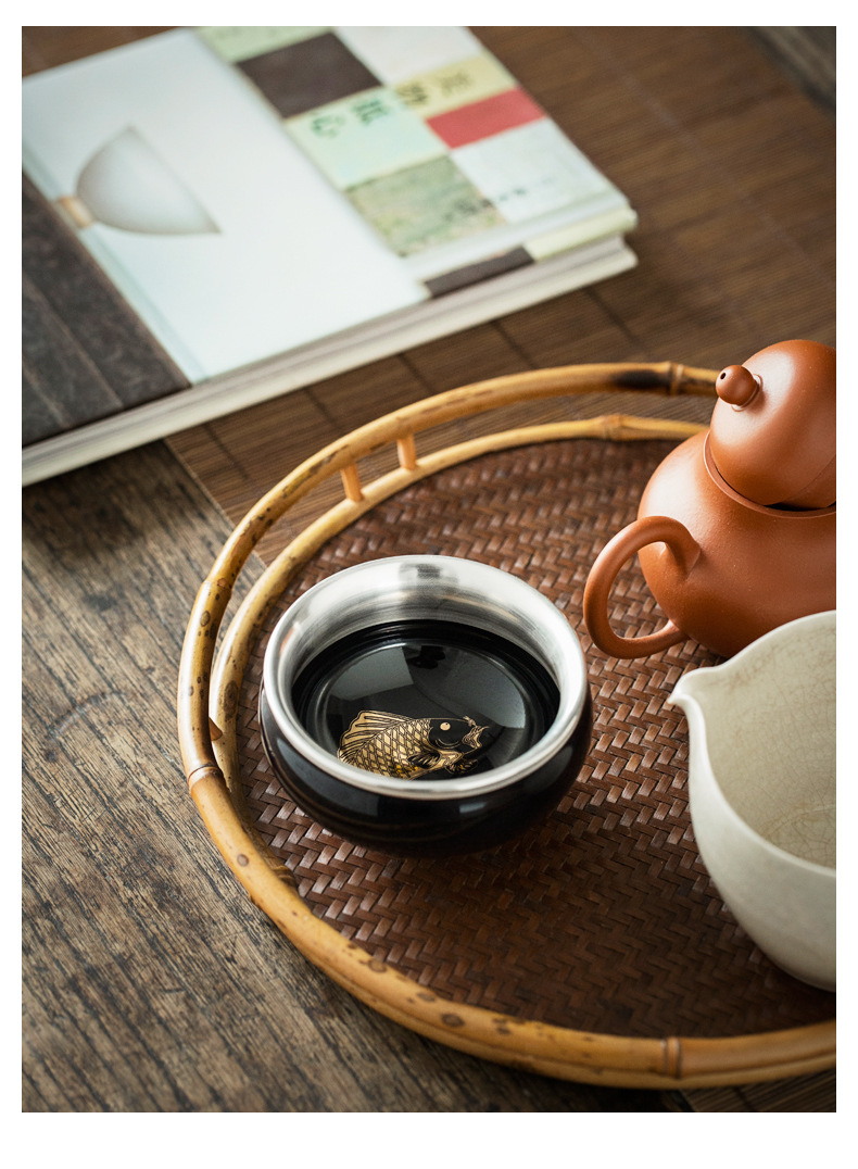 Ceramic story coppering. As silver light konoha roast flowers built lamp temmoku bodhi leaf tea master cup single cup sample tea cup