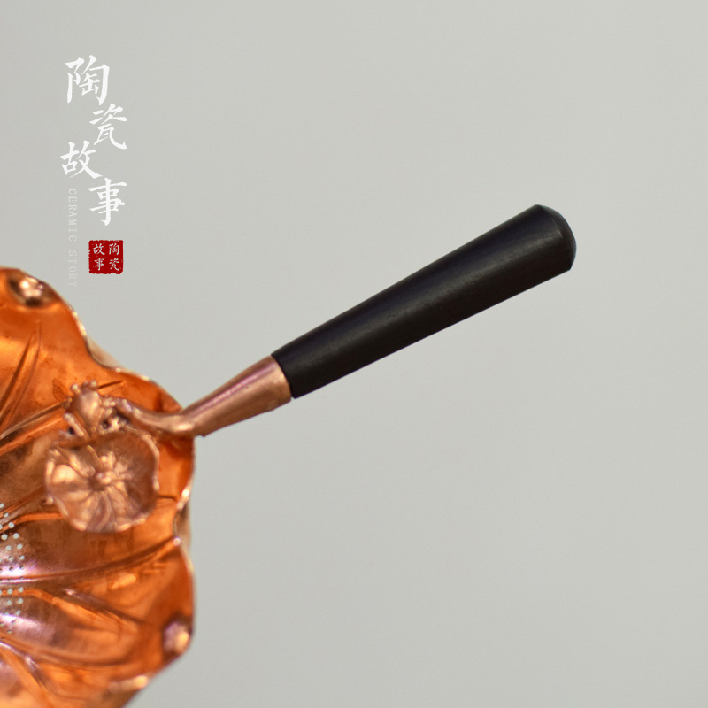 Ceramic story pure copper copper) filter tea strainer creative Japanese zen kung fu tea accessories