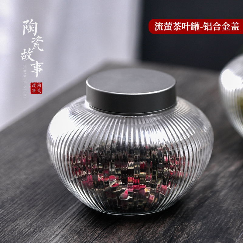 Ceramic story fireflies glass tea seal moisture storage jar jar of portable travel home tea storage tanks