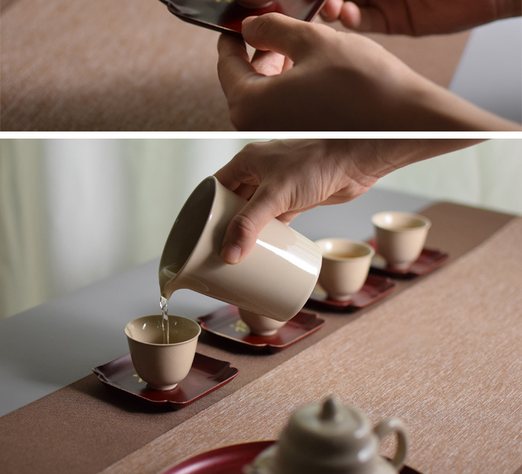 Ceramic story's brass cup pad insulation as antiskid cup Chinese zen kung fu tea accessories with zero
