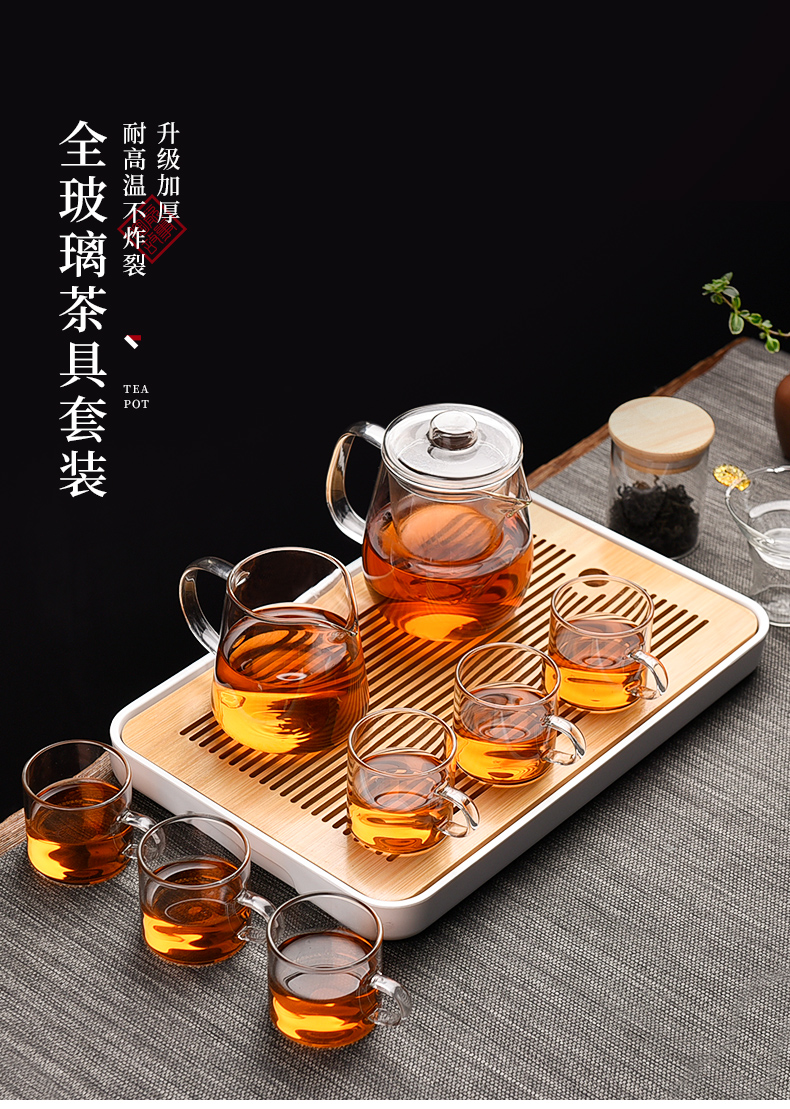 Ceramic story glass teapot suit kung fu tea cup home office contracted sitting room tea tea tray