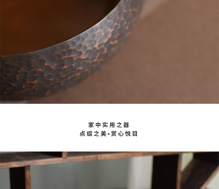 Ceramic story copper pure copper tea to wash to the Japanese heavy hammer home Japanese zen water jar writing brush washer tea accessories