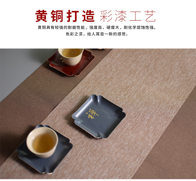 Ceramic story's brass cup pad insulation as antiskid cup Chinese zen kung fu tea accessories with zero