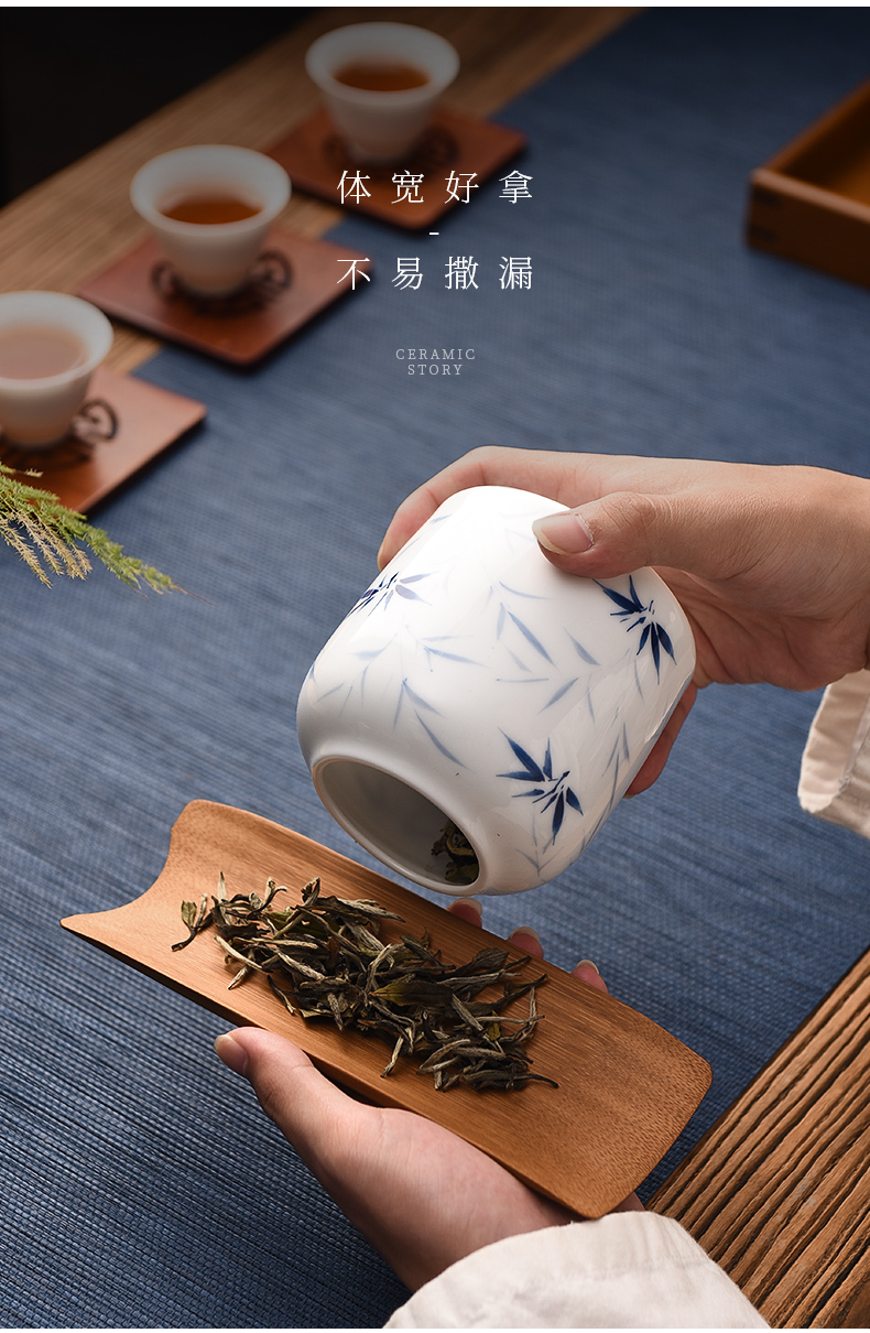 Ceramic tea story is three - piece whole outfit checking bamboo ChaZhen tea accessories six gentleman ChaGa tea taking