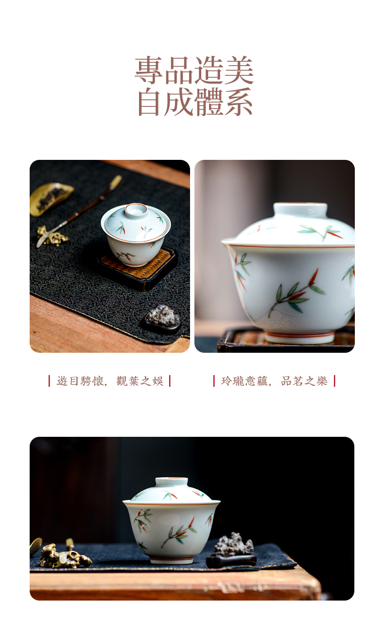 High - end checking hand - made ceramic story town tureen three tureen single jingdezhen pure hand - made tureen