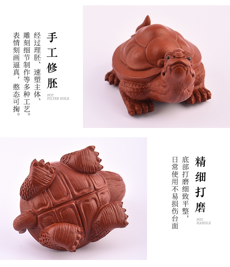 Ceramic purple Japanese story furnishing articles pet boutique tea can keep tea tea accessories decorative tea play little dragon turtle