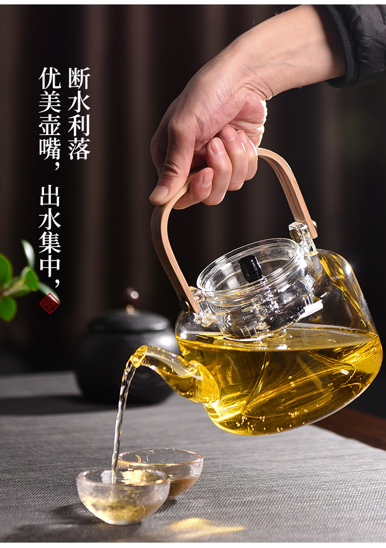 Ceramic story cooking pot glass kettle domestic high temperature resistant electric TaoLu boiled tea, kungfu tea set