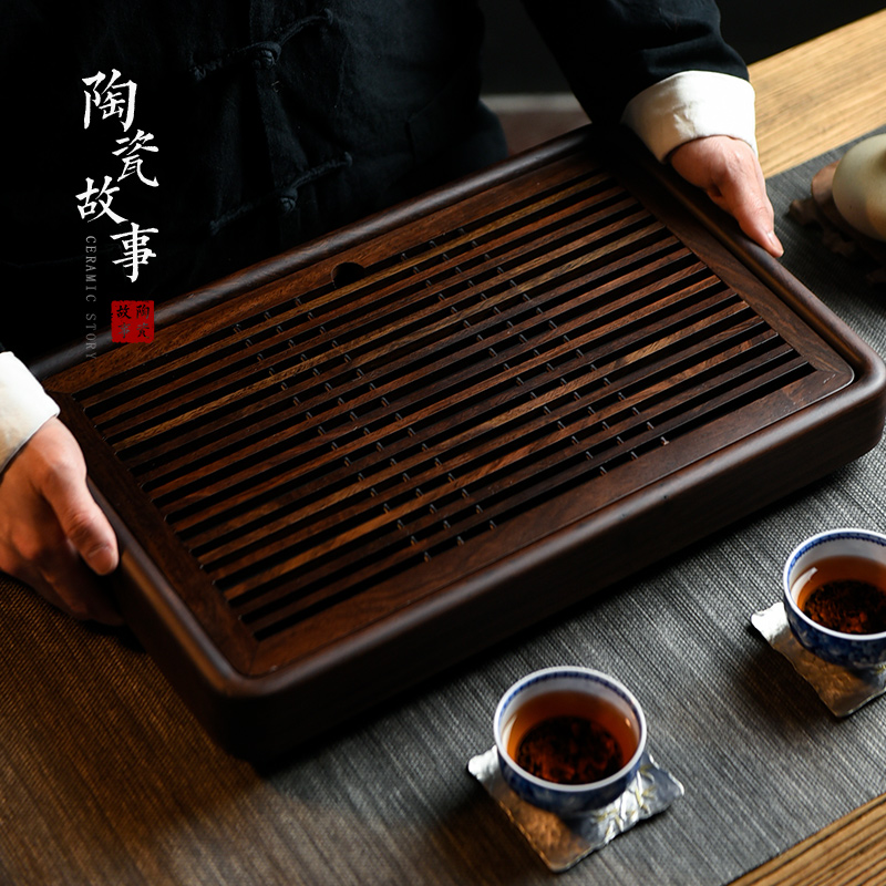 Ceramic story home small tea table plate of I and contracted drop ground dry terms wood kung fu tea set solid wood pallets