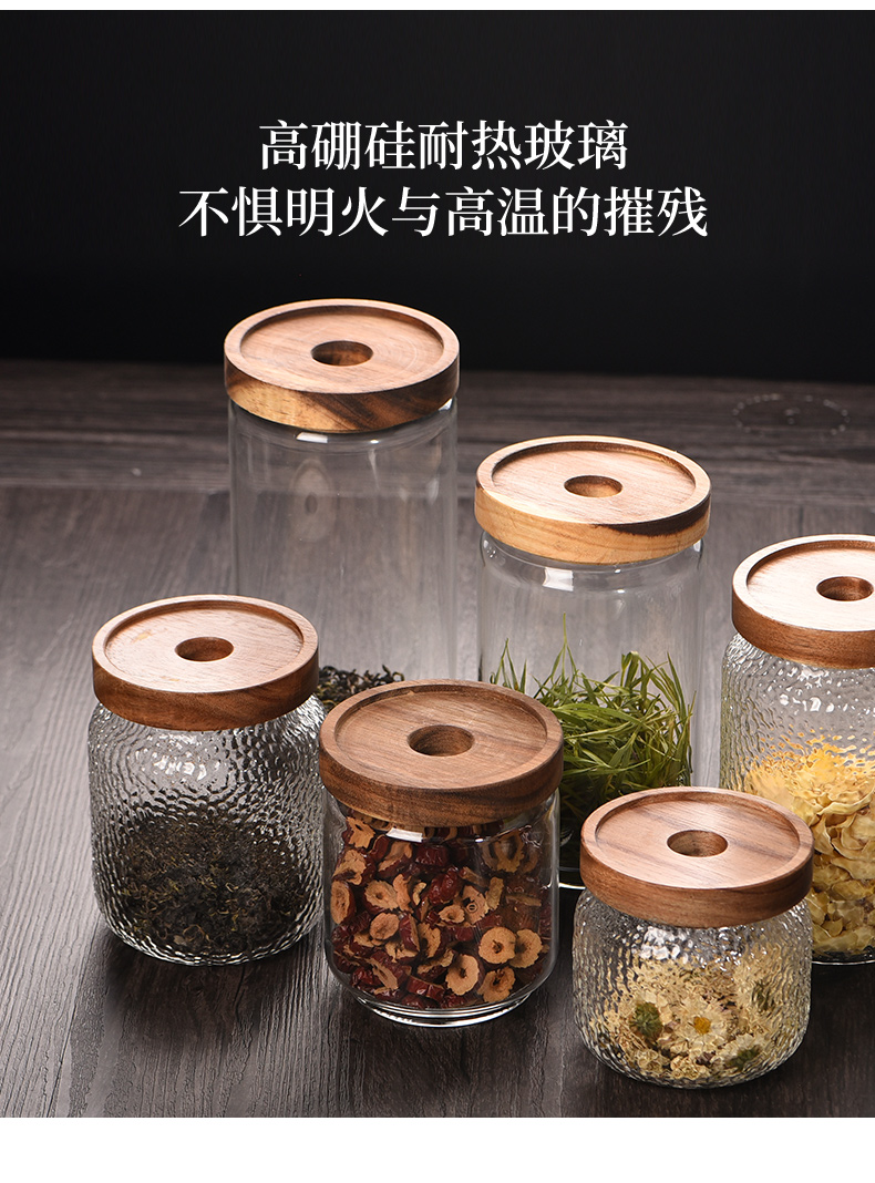 Ceramic story glass tea pot small portable storage POTS household mini tea sealed moisture - proof preservation tank