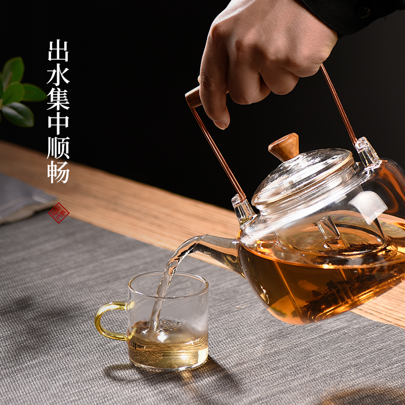Glass kettle electric TaoLu high - temperature thickening cooking pot tea teapot home cooked tea set